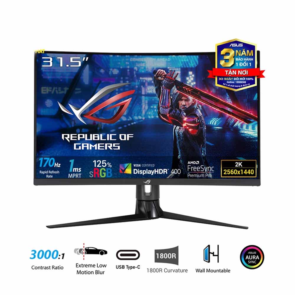 Màn hình Gaming ASUS ROG Strix XG32VC (31.5 inch - WQHD - 170Hz)