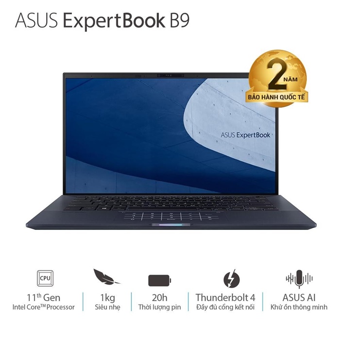 Laptop Asus ExpertBook B9400CEA-KC0593T (Core i7-1165G7 | 16GB | 1TB SSD | Intel Iris Xe | 14.0 inch FHD | Win 10 | Đen)