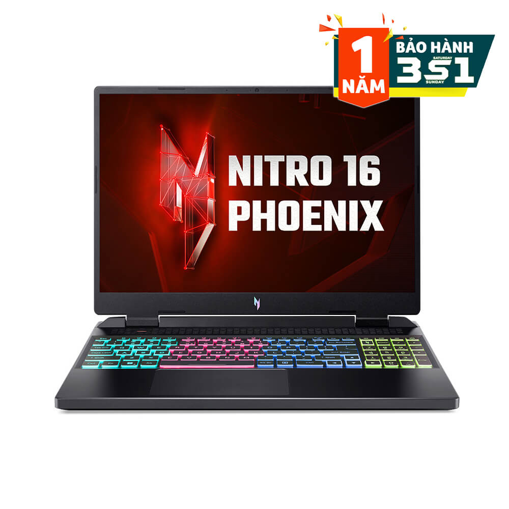 Laptop Gaming Acer Nitro 16 Phoenix AN16-41-R60F NH.QLKSV.003 (AMD Ryzen 7 7840HS |RTX 4050 6GB| 8GB | 512GB |  16 inch WUXGA | Win 11 | Đen)