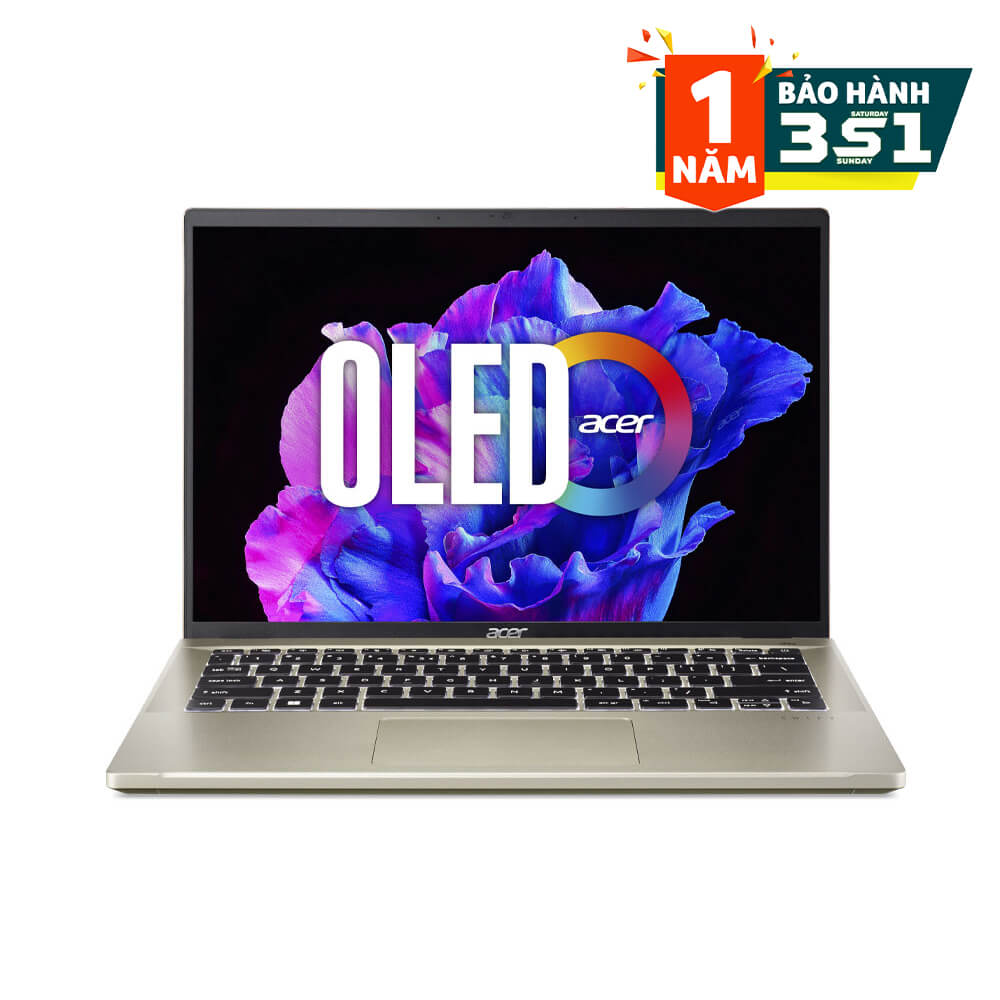 Laptop Acer Swift Go SFG14-71-513F NX.KPZSV.003 (Core i5-13500H | 16GB | 512GB | Intel Iris Xe | 14 inch OLED 2.8k | Win 11 | Sunshiny Gold)