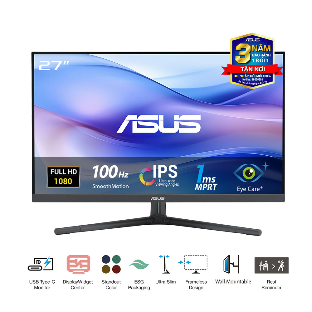 Màn Hình ASUS VU279CFE-B (27 inch - IPS - FHD - 100Hz - 1ms)