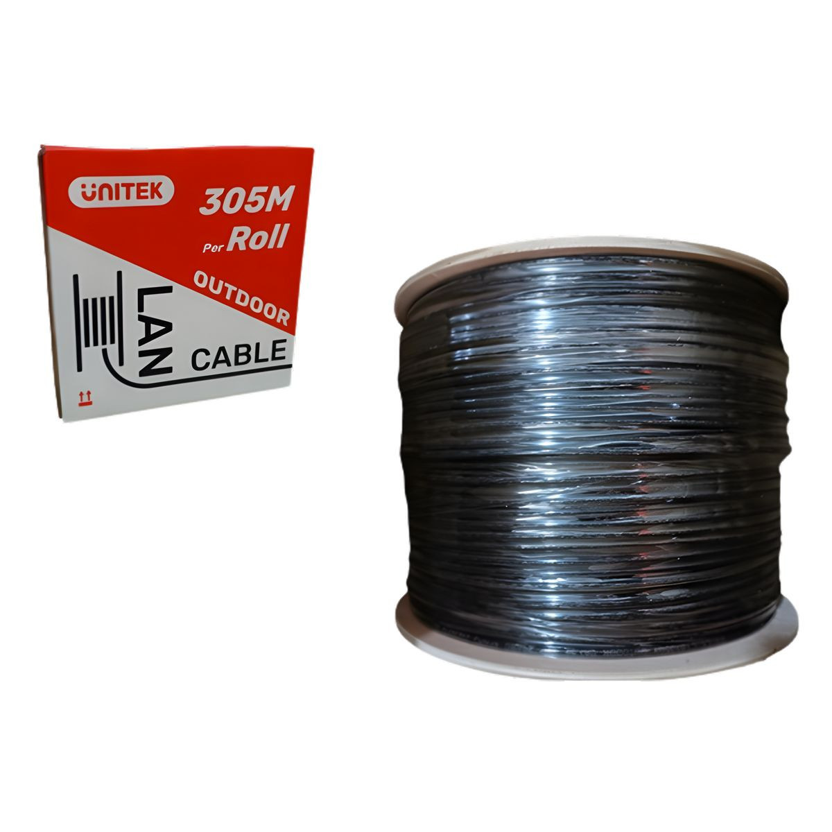 Dây, Cáp mạng UTP Cat6 OUTDOOR 0.52BC UNITEK C18139GY - Đen - 305M