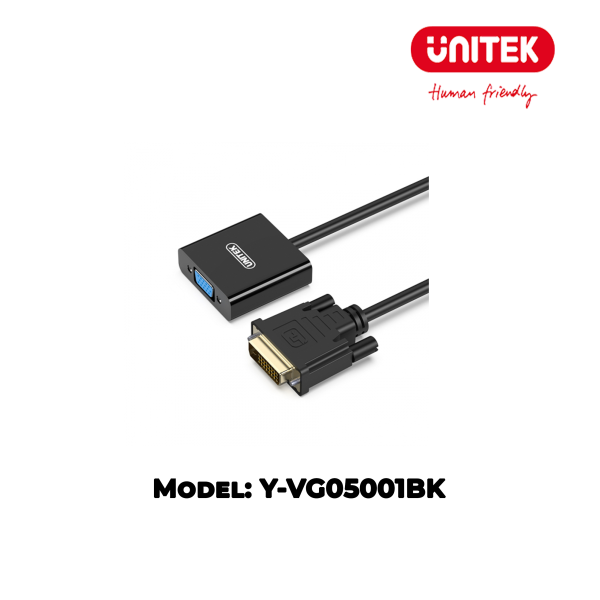 Đầu đổi DVI -> VGA UNITEK Y-VG05001BK