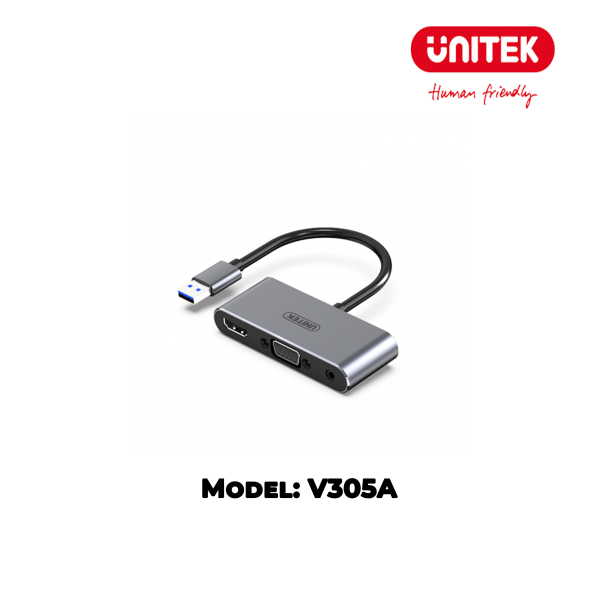 Bộ chuyển đổi USB -> HDMI + VGA UNITEK V305A