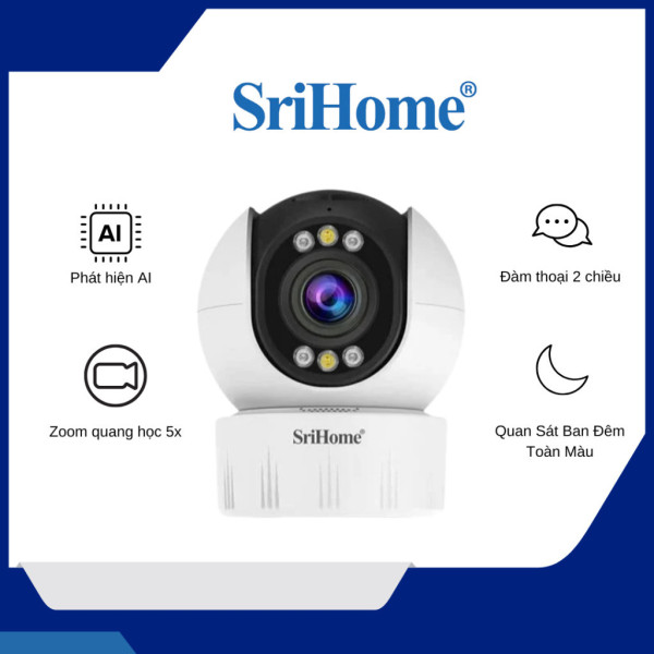 Camera Srihome SH046 4MP 5x Zoom 5G WiFi - Giám Sát Chuyên Nghiệp Với Độ Nét Cao Và Zoom Quang Học