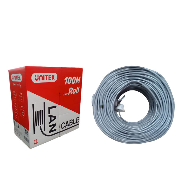 Dây, Cáp mạng UTP Cat6 0.52BC UNITEK C18130GY xám cuộn 305m