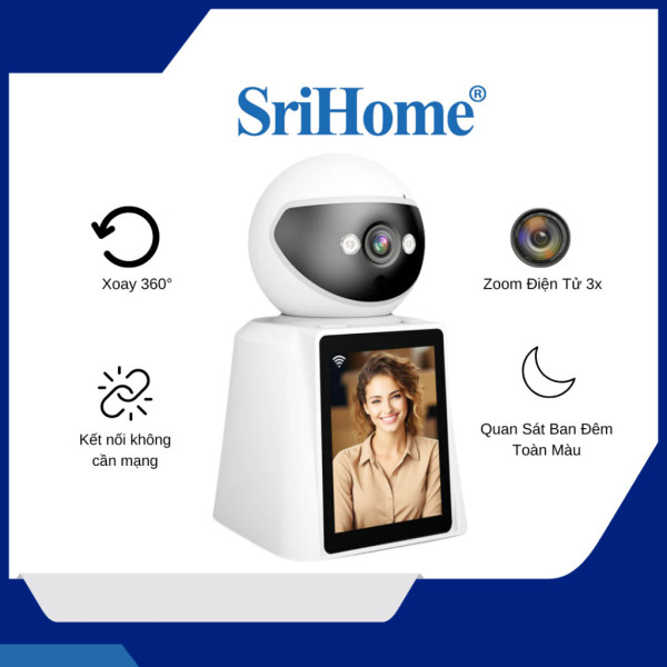 Camera Srihome SH053 - Gọi Video Camera thông minh, Quan sát có màn hình LCD