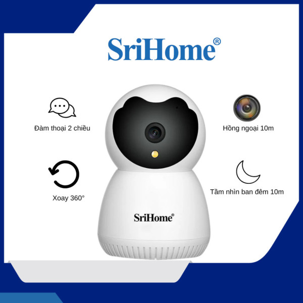 Camera Srihome SH036 Camera quan sát WiFi Super HD 1296P - Chế độ ban đêm đủ màu