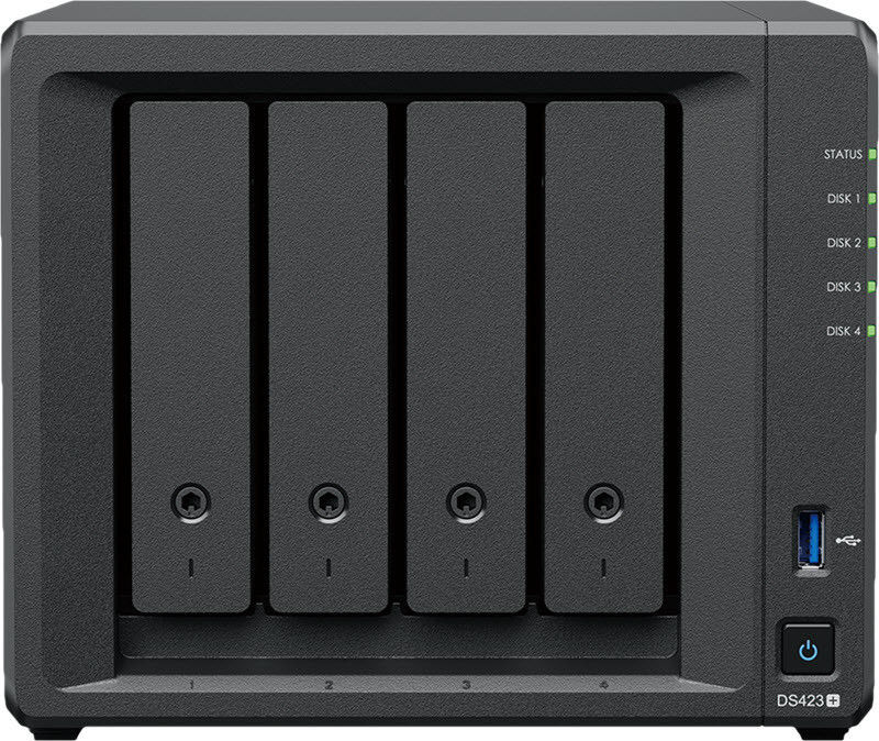 Thiết bị lưu trữ NAS Synology DS423+ (2 GB DDR4 | 4 khay ổ cứng + M.2 2280 NVMe SSD )